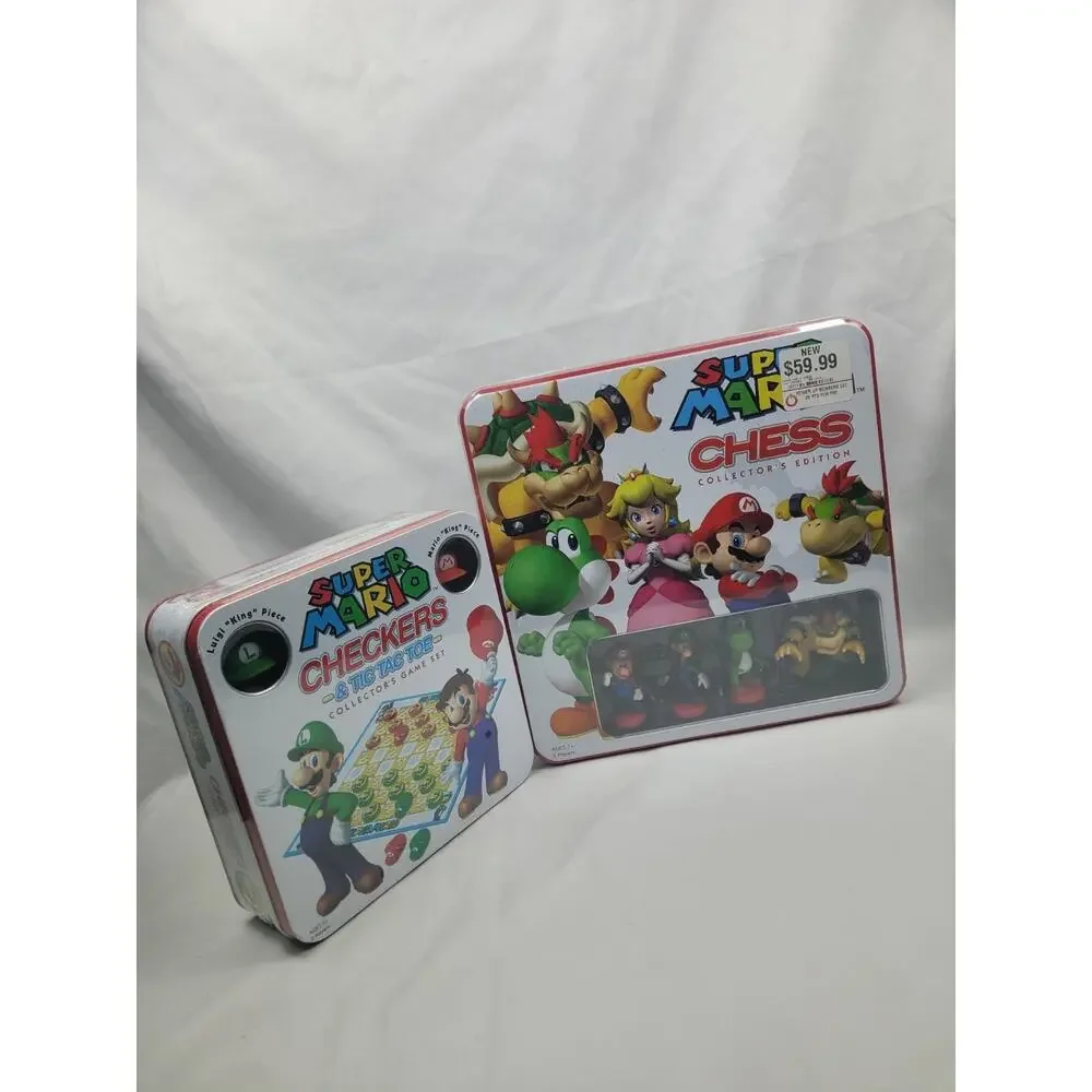 Super Mario Checkers and Chess Sets Collector's Editions Sealed New In Box